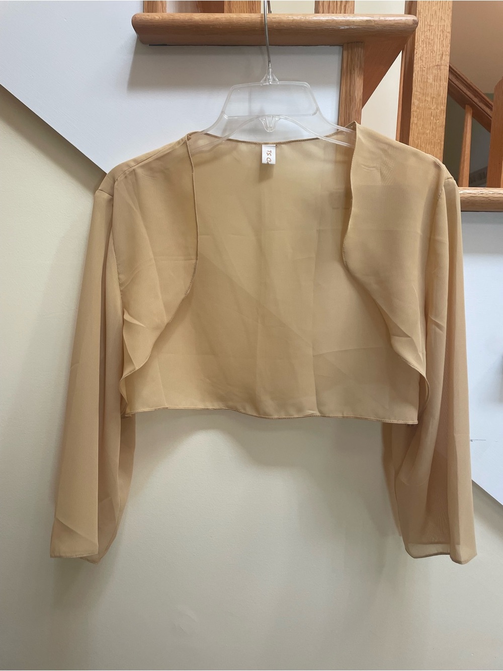 Lightweight and sheer Beige/gold Bolero Shrug Jacket - Women Tops, OS, NWOT